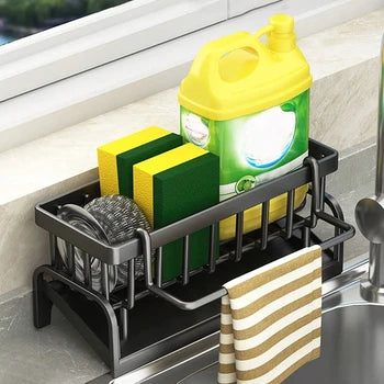 Durable Metal Sink Caddy for Soap, Sponges & Towels