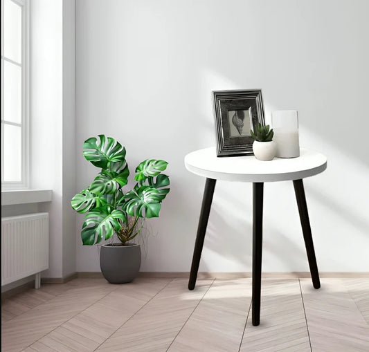 Side & Coffee Table (16 Inches Top & 20.5 Inches Height ) With Solid Wooden Legs