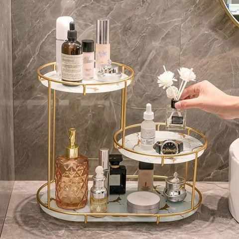 3-Tier Cosmetic Storage Rack High-End Metal Quality