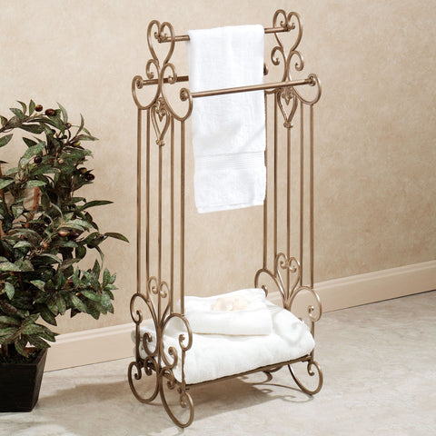 Towel Stand With Storage Shelf Towel Rack Stand Metal Three Bar Storage for Towels