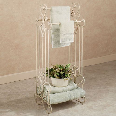 Towel Stand With Storage Shelf Towel Rack Stand Metal Three Bar Storage for Towels