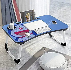 Doraemon Printed Portable Wood Folding Laptop Table for Kids