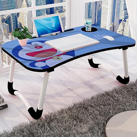 Doraemon Printed Portable Wood Folding Laptop Table for Kids