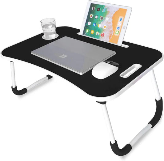 Portable Wood Laptop Table for Bed | Folding Desk for Gaming & Home Use