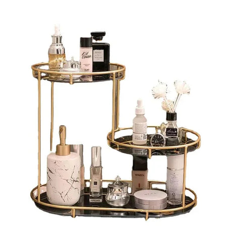 3-Tier Makeup Organizer Shelf with Removable Tray for Bathroom