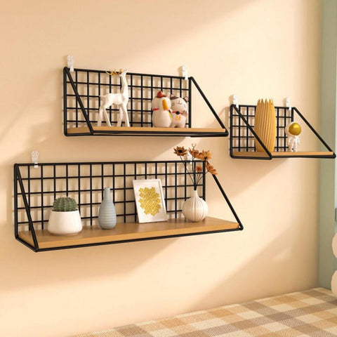 1pc Vintage Metal Wall Mounted Shelf, Modern Minimalist Storage Rack, Space-Saving & Versatile