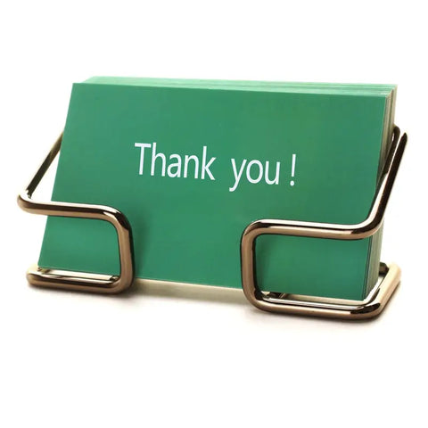 Pack Of 2 Office Desk Card Holder, Cute Golden Card Storage Box
