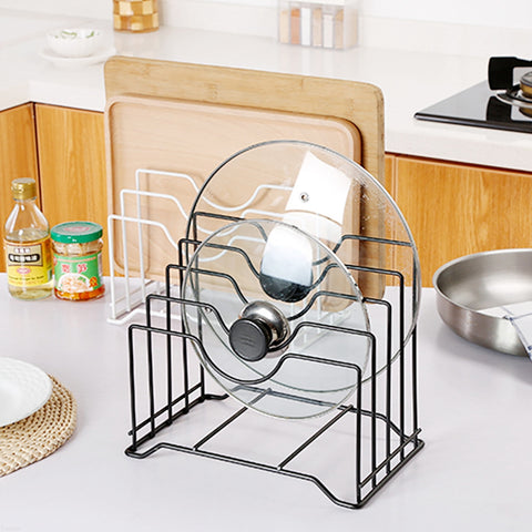 Storage Pot Lid Organizer Stand Tapa Cover Stand Stainless Steel Dish Kitchen Rack