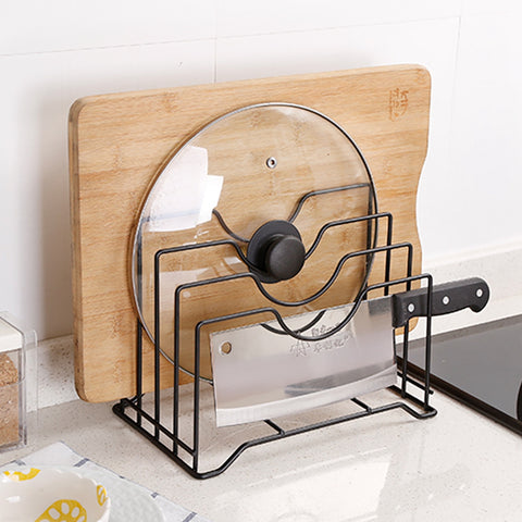 Storage Pot Lid Organizer Stand Tapa Cover Stand Stainless Steel Dish Kitchen Rack
