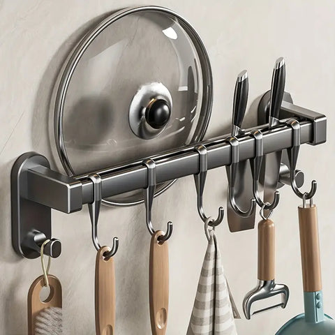 Versatile Kitchen Organizer Rack - Perfect for Chopsticks, Knives, Seasonings & More | Easy Install with Adhesive or Screws