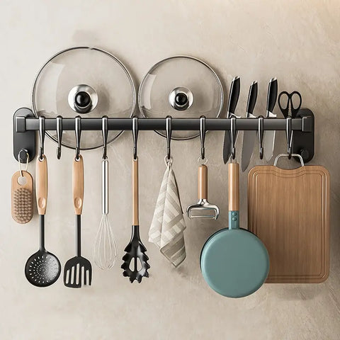 Versatile Kitchen Organizer Rack - Perfect for Chopsticks, Knives, Seasonings & More | Easy Install with Adhesive or Screws